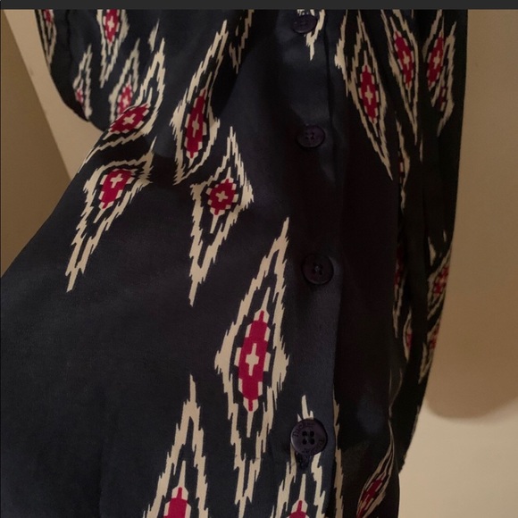 Tucker Navy & Crimson Ikat Shirtdress - Picture 3 of 5